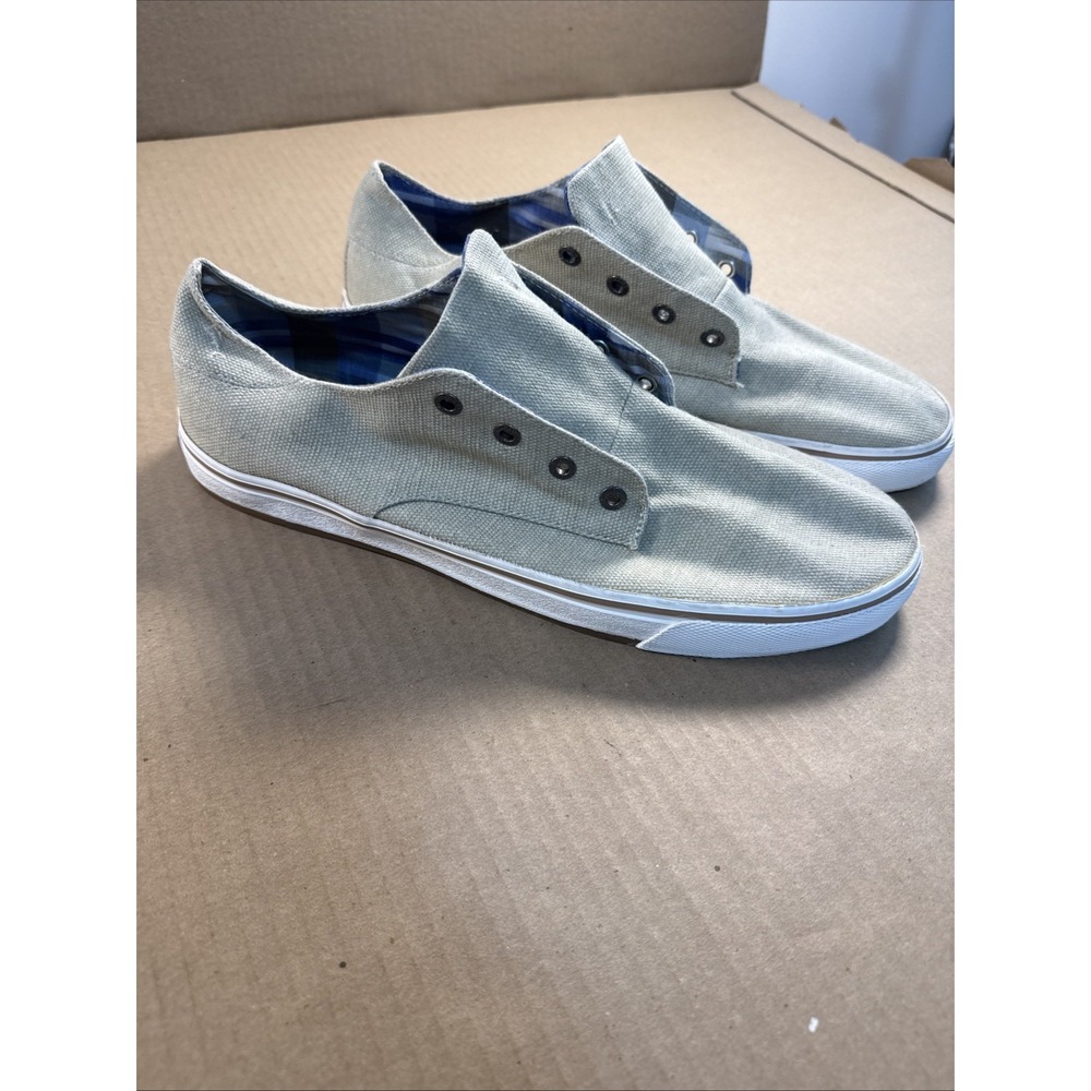 Tommy Bahama Shoes Mens Size 12 Beige Canvas Boat Shoes Casual TB7F00113
